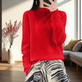 thumbnail image 5 of WCJM Women's Red Turtleneck Sweater First Line Ready Made Clothing Half Turtleneck Slim Fitting Bottoming Shirt for Women Autumn and Winter 2026 New Sweater Slimming Inner Sweater, 5 of 6