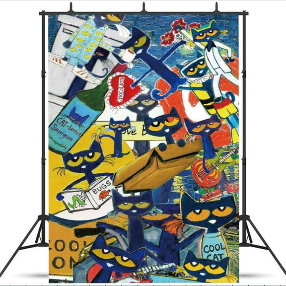 Pete the Cat Backdrop Taspestry Banner Party Supplies Background Poster Decor Decorations