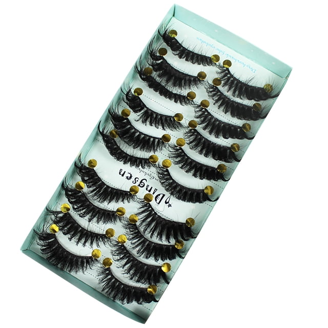 Fiudx Pestañas Glamorosas, Pestañas Postizas Largas y Rizadas, Pestañas Reutilizables En Tira Completa, Ideales Selfies En Boda, Amantes En La Belleza, Paquete En 10 Pares, Color Negro.
