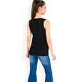 thumbnail image 4 of Women's Sleeveless Blouse with Keyhole Neckline and Geometric Eyelet Design- Black,Medium, 4 of 6