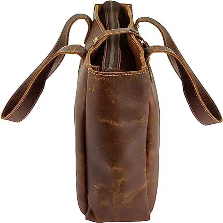 Women's Brown Genuine Leather Shoulder Bucket Bag