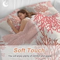 thumbnail image 4 of 3 Piece Red Coastal Duvet Cover Set Queen Size,Microfiber Comforter/Quilt Cover with Corner Ties and 2 Pillowcases,Vintage Coral Ocean Modern Sea Abstract All Season Soft Bedding with Zipper Closure, 4 of 8