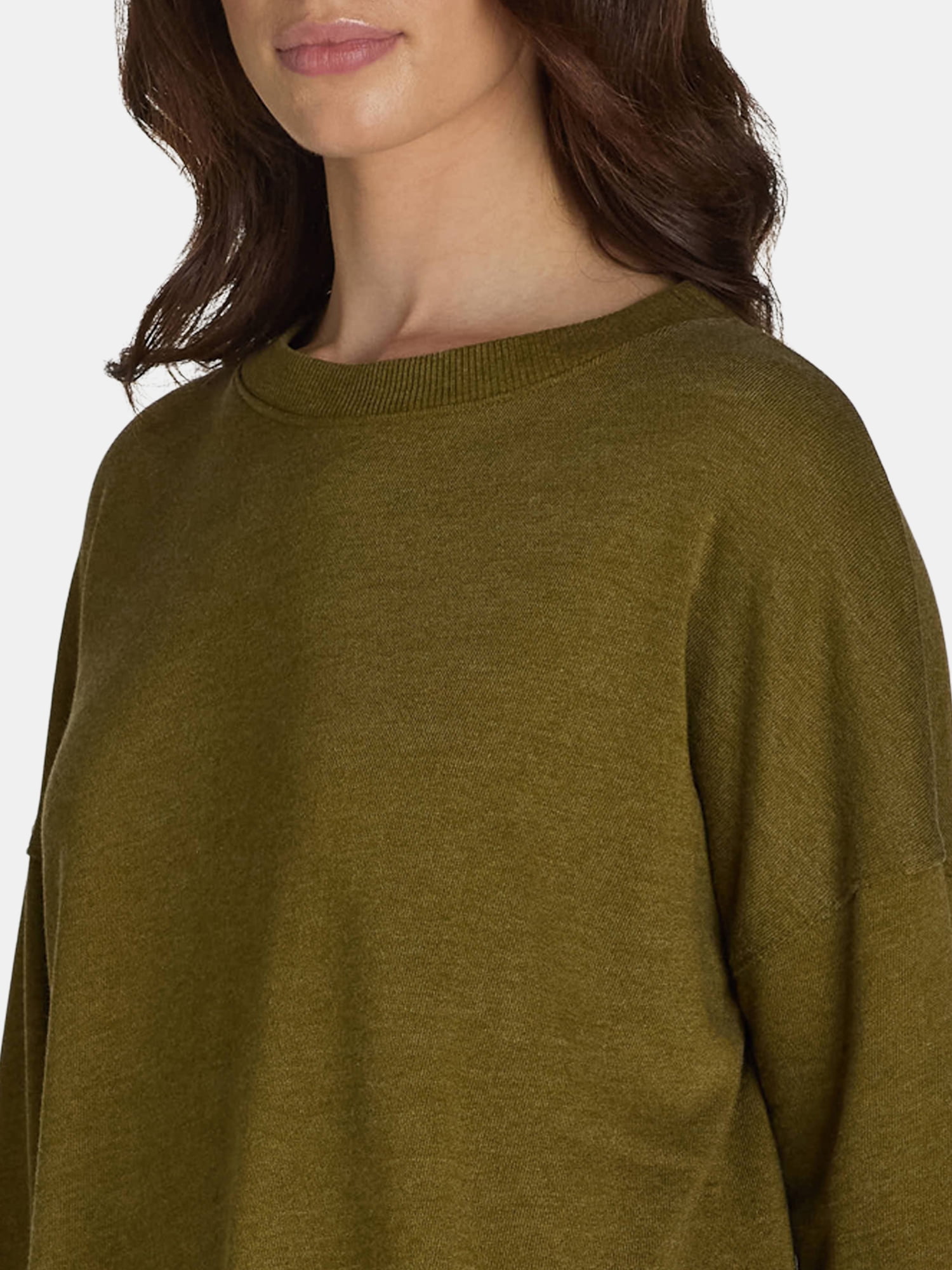 Time and Tru Women's Tunic Sweatshirt with High-Low Hem, Sizes XS -4X