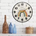 thumbnail image 3 of Yayeee Wall Clock for Living Room 11.9 inch Battery Operated Round with Holder, White Cat Rainbow, 3 of 7