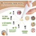 thumbnail image 3 of Kit de Repostería Reutilizable de 9 Piezas con Bolsa de Algodón Resistente Boquillas de Acero Inoxidable Acoplador y Cepillo para Decorar Pasteles y Cupcakes, 3 of 6