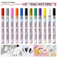 thumbnail image 3 of Fairnull 0.5mm Needle Tip Fast Drying Creative Nail Art Pen 12 Colors Plastic Waterproof Painting Liner Marker Pen Nail Supplies, 3 of 8