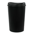 Hefty 12.8 Gallon Trash Can, Plastic Semi Round Touch Top Kitchen Trash