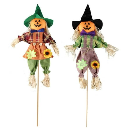 Fall Harvest Scarecrow Decor 2 Pack Pumpkin Halloween Decorations