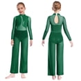 thumbnail image 1 of vastwit Kids Girls Gymnastics Unitards Full Body Rompers Mesh Lyrical Dance Outfits Ballet Jazz Dance Jumpsuit Green 6, 1 of 6