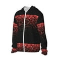 thumbnail image 2 of Kll Red Glitter1 Print Men'S Women’s Upf 50+ Sun Protection Outdoor Hoodie Jacket Long Sleeve Fishing Hiking Performance Shirt- Small, 2 of 8