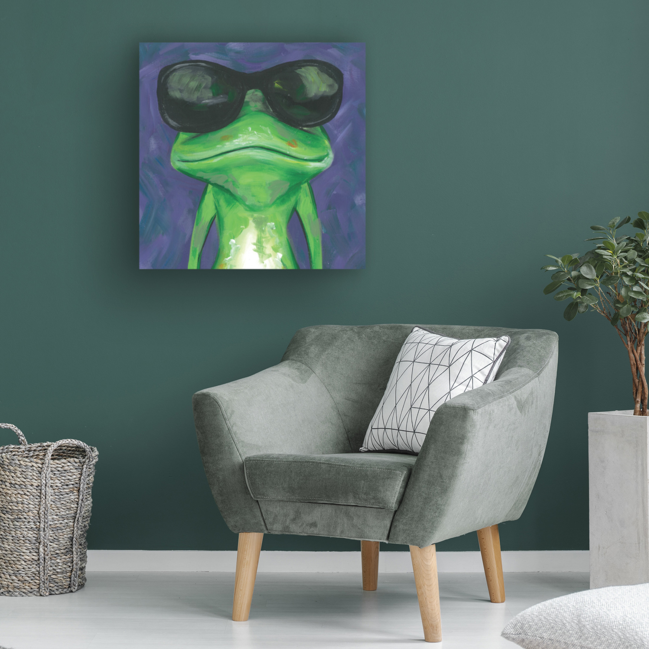 Canvas Wall Art - Jennifer Rutledge 'Dapper Animal II' Wall Art for Living Room, Bedroom, or Office Décor by Trademark Fine Art - 18 x 18 Inches