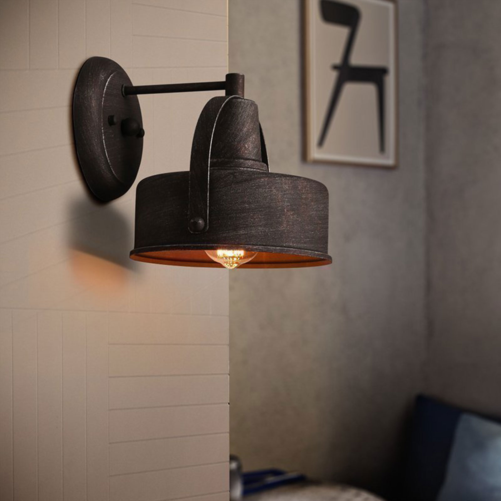 Miumaeov Rustic Wall Light Fixture E26 Wall Sconce Retro Edison Iron