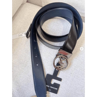 Michael Kors Monogram Reversible Leather Belt, Brown, Small  display picture 1
