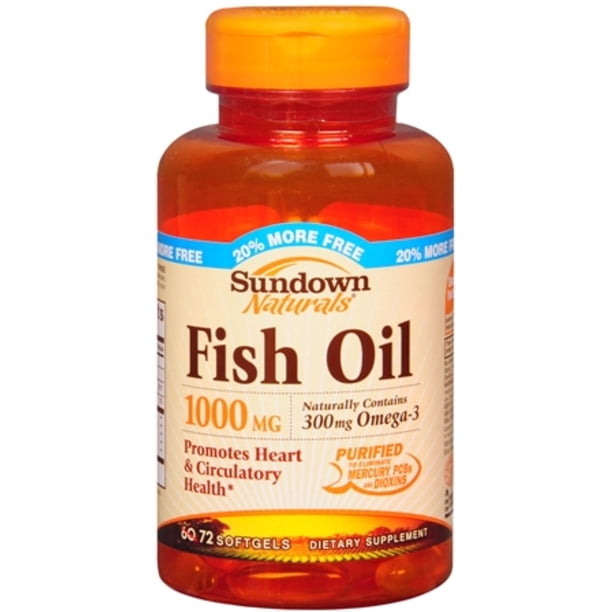Sundown Fish Oil 1000 mg Softgels Cholesterol Free 60 Soft