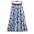 thumbnail image 2 of Vedolay Skorts Skirts For Women Women's Plus Size Floral Print Paperbag Waist Frill Trim Boho Short Skirt,Blue S, 2 of 3