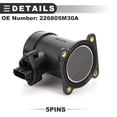 thumbnail image 4 of Conjunto de sensor de flujo de aire masivo Unique Bargains, para Nissan Almera Tino 1998-2006, plástico y metal, No.226805M30A, negro, 4 of 7