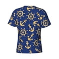 thumbnail image 6 of Vsdgher Anchors and Nautical Print Men's Dry Fit Mesh Athletic Shirts Moisture Wicking Tennis T-Shirt Tops, 6 of 9
