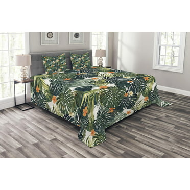 Lush Decor Tropical Paradise Reversible Quilt, King, Green, 5-Pc 