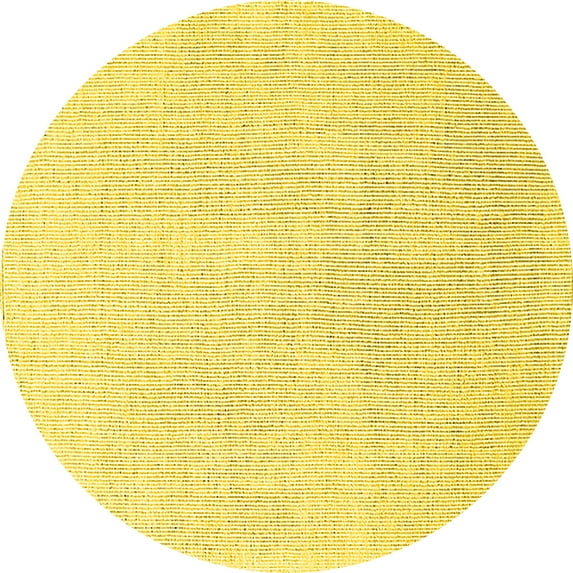 Ahgly Company Machine Washable Indoor Round Solid Yellow Modern Area Rugs, 5' Round