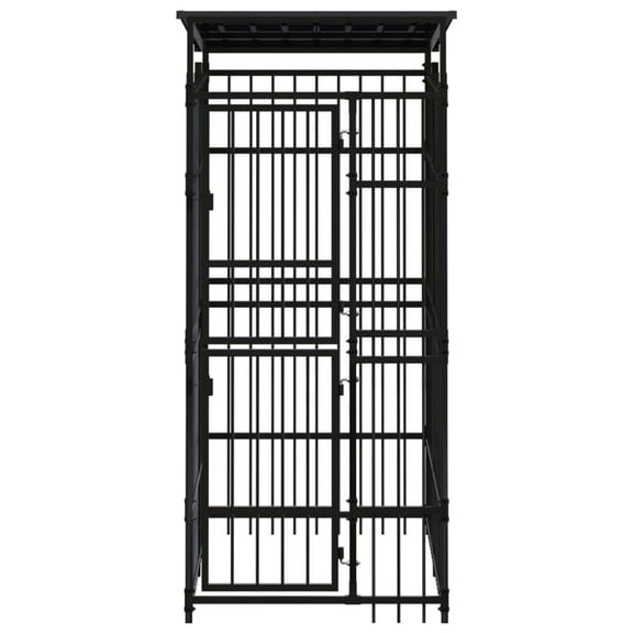 vidaXL Outdoor Dog Kennel with Roof Steel 19.8 ft²