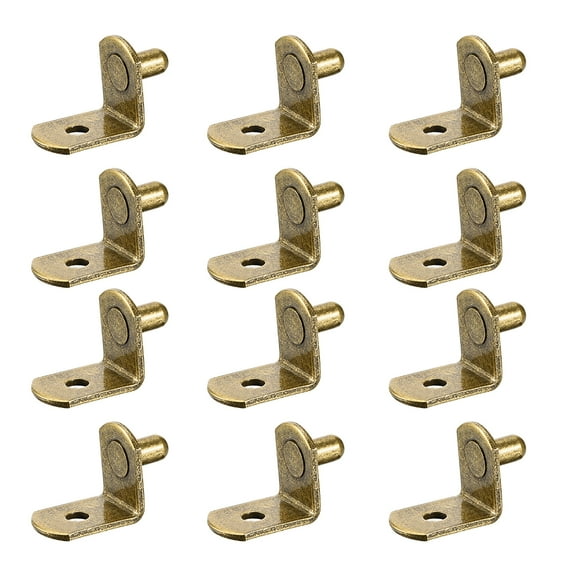 Unique Bargains Shelf Support Peg,5mm L Support,Furniture Shelf,Bracket Peg w Hole,for Kitchen Furniture Book Shelve Supplies,Bronze,40Pcs