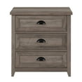 thumbnail image 5 of Odette 25" 3 Drawer Cup Handle Framed Bedroom Nightstand in Gray Wash, 5 of 7