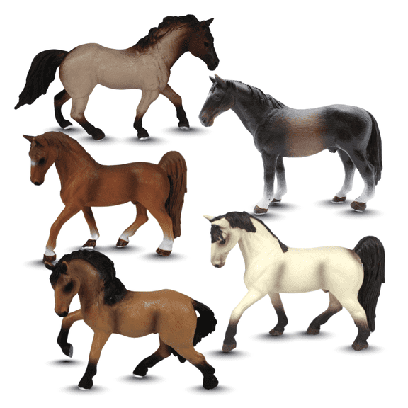Zaga Toys, Stallion Bundle, 5-Piece Hand-Painted Animal Horse Figures