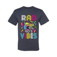 thumbnail image 3 of Rad 90's Vibes Vintage Men's Graphic T-Shirt, Vintage Heather Navy, XX-Large, 3 of 5