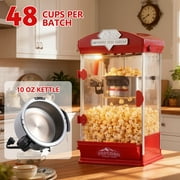 Enyopro Popcorn Maker Machine, 10oz Kettle Popcorn Machine with Warming Deck, Countertop Popcorn Popper for Movie Theatre, Parties, Black