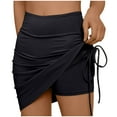 thumbnail image 4 of Miqool Womens Tennis Skirt Ruched Drawstring Athletic Skirts with Built-in Shorts High Waisted Golf Skort for Sports Running Workout Pickleball, 4 of 9
