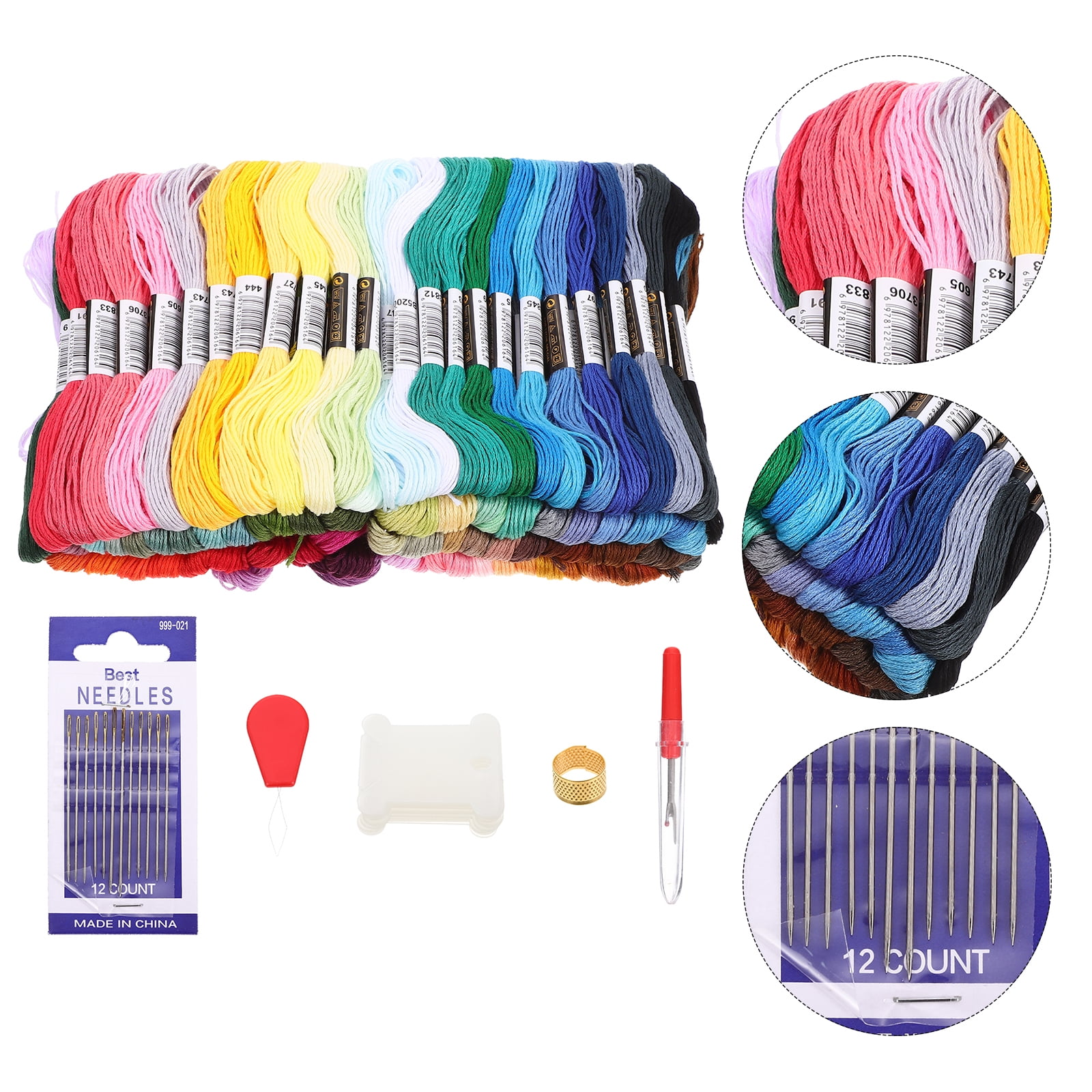 YITOHOP 200pcs+ Embroidery Floss Cross Stitch Threads,Bracelet String Kit with Organizer Storage Box-Included 100pcs Friendship