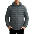 thumbnail image 2 of Men's Thermal Hooded Jacket with Detachable Cap and Zipper Pockets for Winter Protection, 2 of 8