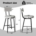 thumbnail image 3 of Kselythan Boucle Upholstered Bar Stool Set of 2,Modern Counter Height Bar Chair with High Back,Metal Footrest,Upholstered Bar Stools,Comfortable Dining Chairs for Kitchen Island,Dining Room, 3 of 8