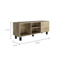 thumbnail image 3 of 48.48 Lb Oak Tv Rack With Open And Concealed Storage 44.94 Inches High Cabinet 4 Shelves 1 Hidden Compartment, 3 of 3