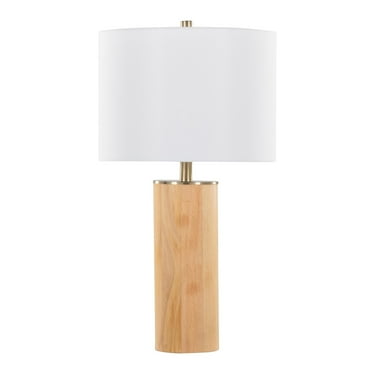 LumiSource Cylinder Ash 27" Wood Table Lamp