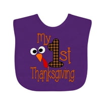 Inktastic Plaid 1st Thanksgiving Turkey Boys or Girls Baby Bib