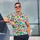 thumbnail image 4 of Balery Watercolor Flowers Camisa Polo de Hombre con Estampado, de Manga Corta y Tejido Medio, Camisa Tipo Golf Polo-4X-Large, 4 of 6