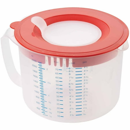- Leifheit 9-Cup 3-in-1 Measuring Cup, Transparent White and Red