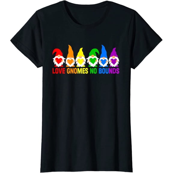 LOVE LGBT Rainbow Gnomes LGBTQ Couple Squad Lesbian T-Shirt