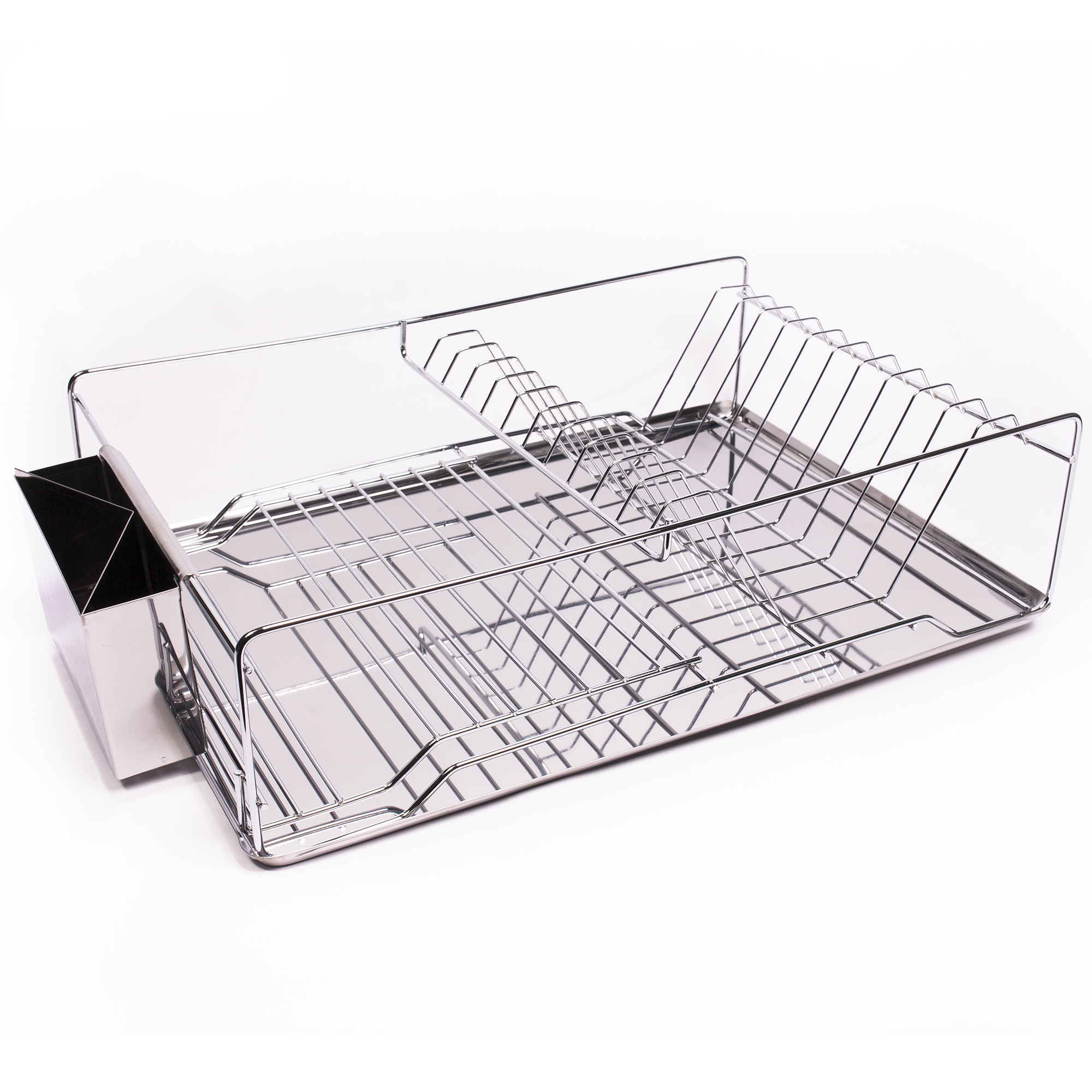 Home Basics 3Piece Stainless Steel & Chrome Kitchen Sink Dish Drainer