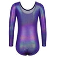 thumbnail image 6 of Girls Long Sleeve Gymnastics Leotard Purple Diamond Dancewear, 6 of 6