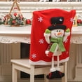 thumbnail image 3 of Christmas Chair Back Cover with Festive Santa Snowman Reindeer Designs for Holiday Party Dinner Table Decoration, 3 of 3