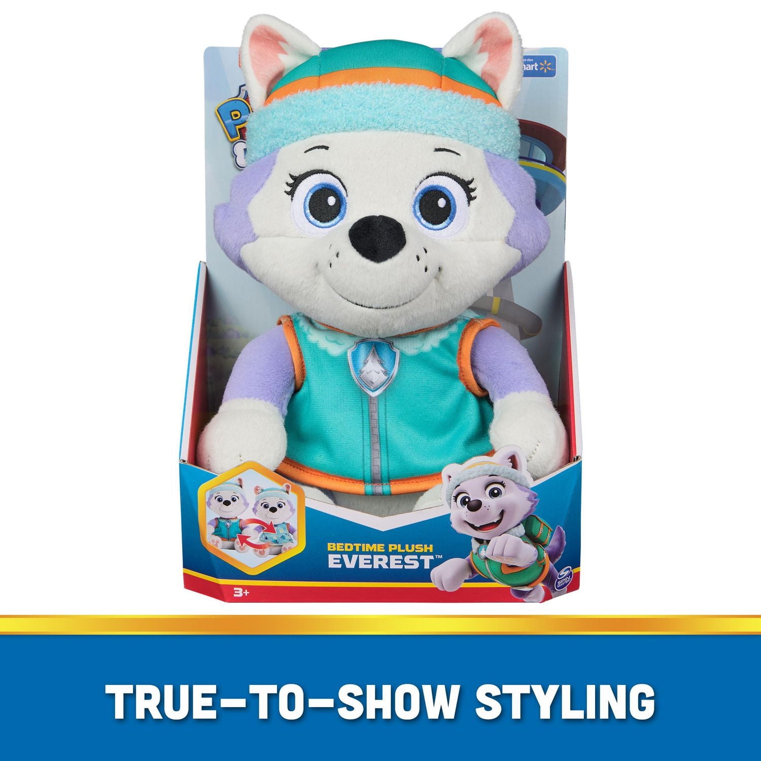 PAW Patrol, Bedtime Plush Everest, 10-Inch Stuffed Animal with Reversible Outfit, Kids Toys for Boys & Girls Ages 3 and Up