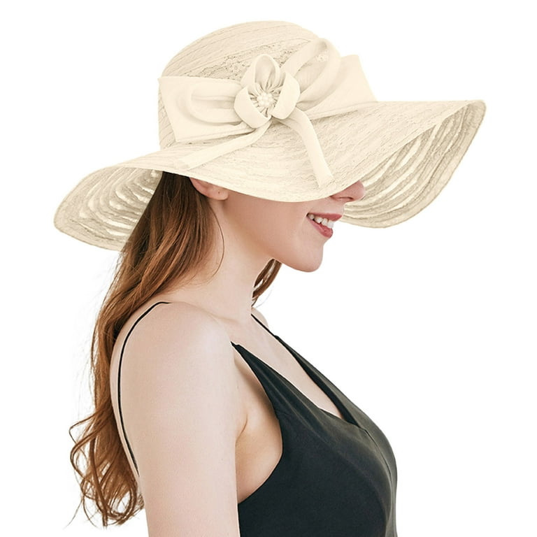 Womens Summer Dress Hat Wide Leaf Flower Bridal Shower Hat Sun Hats Beach  Hat Giant Hat Hat Fedora Outdoor Bucket Hat Womens Sun Visor Clout Visor