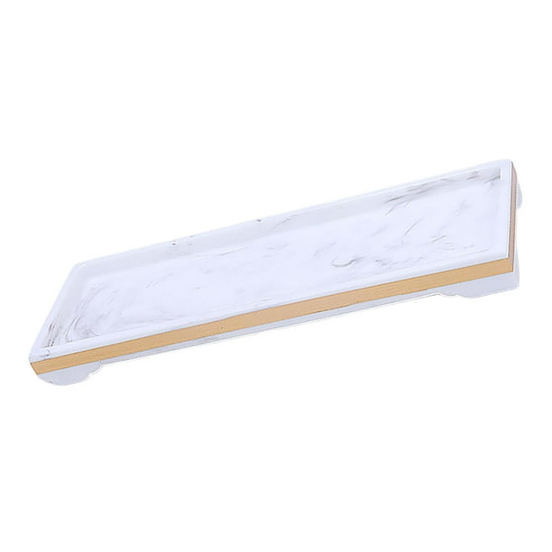 Bandeja de tocador de baño Organizador de encimera de tocador Bandeja de almacenamiento de tanque de inodoro de resina blanco
