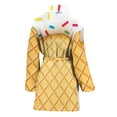 thumbnail image 2 of White Ice Cream Melted Women Bathrobe One Size Univeral Fits Fashion Lightweight Plush Fleece Long Robe For Women, 2 of 3