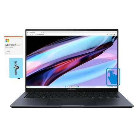 ASUS Zenbook Pro 14 Home/Entertainment Laptop (Intel i9-13900H 14-Core, 14.0in 120Hz Touch 2.8K (2880x1800), Win 11 Home) with Microsoft 365 Personal , Dockztorm Hub