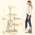 thumbnail image 3 of PawHut 53" Cat Tree Tower with Condo, Large Kitten Activity Centre, Beige, 3 of 10