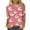 Pink, variant on ZRGHAOYLQ Womens Plus Size 3/4 Sleeve Shirts Trendy Christmas Santa Claus Pattern T Shirts 2025 Merry Christmas Crewneck Pullover Loose Shirts Tops for Christmas Gifts