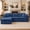 Blue, variant on Vanress 111" Modular Sectional Sofa, Corduroy Boneless Sofas for Living Room, Deep Seat Memory Foam L-Shape Couch with Ottoman, Convertible Modular Sofa Couch, No Assembly (Black)